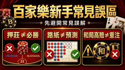 百家樂新手常見誤區押莊路紙閒家補牌和局連莊圖解